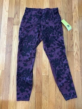 Old Navy Purple and Black Leopard-Print Leggings